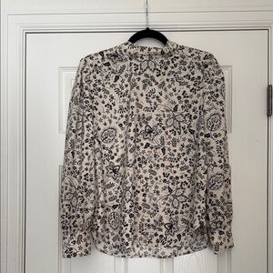 Floral Black and White Woman’s Shirt